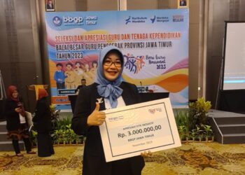 Bu Lilis, Kepala SMPN 4 Sidoarjo Raih Peringkat 1 Jatim 2023 Dalam Layanan GTK.