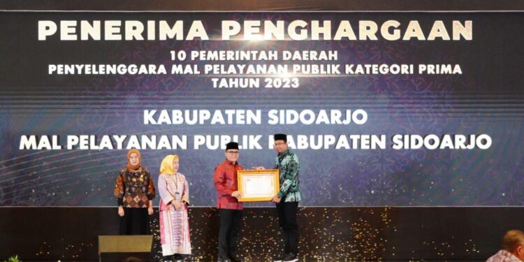 Kemenpan RB Nobatkan Sidoarjo Sebagai Pelayanan Publik Terbaik Katagori Prima 2023