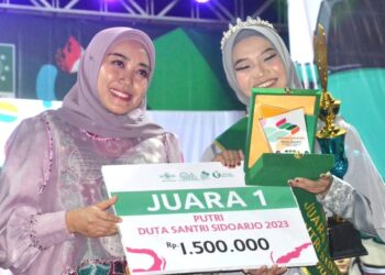 Siti Maulid atur Rahmaniyah Dari PP Jabal Nur Juara I Duta Santri Pelajar NU 2023