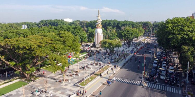 Nampak Alun Alun Sidoarjo Usai Direvitalisasi