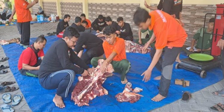 Rayakan Idul Adha, Siswa SMK YPM 8 Sembelih 3 Hewan Qurban
