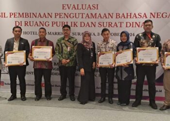 45 Lembaga Terbina Ikuti Evaluasi Pengutamaan Bahasa Indonesia di Ruang Publik