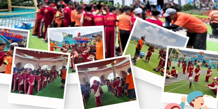 Puluhan Siswa SD Ma’arif YPM Wonocolo Ikuti OLE di Santera de Laponte, Pujon