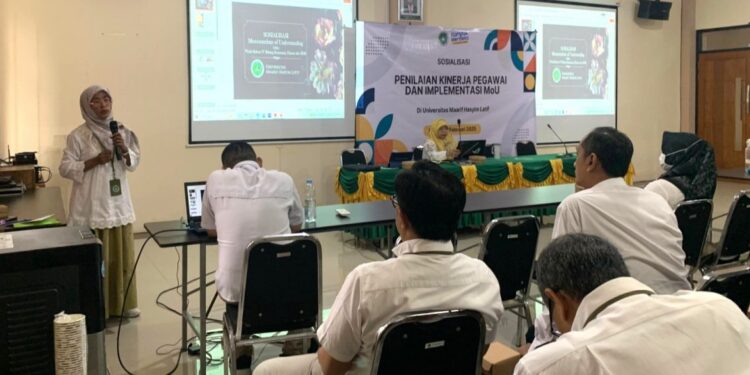 80 Pegawai UMAHA Ikuti Sosialisasi Penilaian Kinerja dan Implementasi MoU