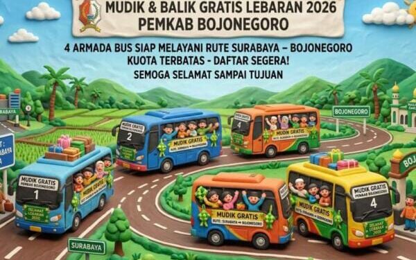 Pemkab Bojonegoro Siapkan 4 Armada Mudik dan Balik Gratis Lebaran