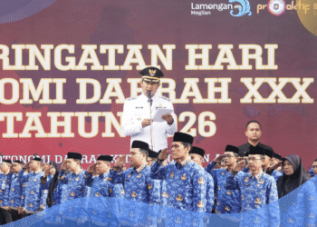 Peringati Hari Otonomi Daerah Ke-XXX Tahun 2026 Pemkab Lamongan Gelar Upacara